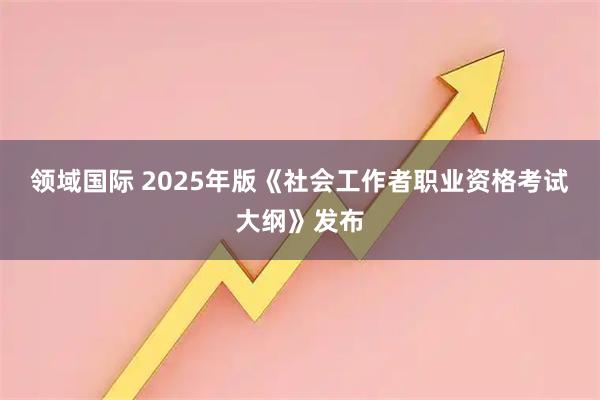 领域国际 2025年版《社会工作者职业资格考试大纲》发布